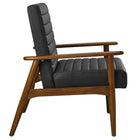 Modway - Jensen Cuir végane Chaise d’accent - Noir noyer-Glissements au pied sans marquer