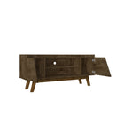 Manhattan Comfort - Meuble TV Marcus 53,14 po style Mid-Century Modern - Brun Rustique-Comprend 4 étagères fixes