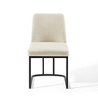 Modway - Amplify Base de traîneau Tissu rembourré Fauteuil d’appoint de salle à manger - Noir beige-10