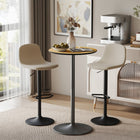 HOMCOM - Table de bar ronde pour 2, montage facile pour bar à domicile, cocktail, bistrot - bois naturel-Design minimaliste qui complète les styles de décoration modernes 