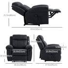 HOMCOM - Fauteuil inclinable manuel avec massage par vibrations et poches latérales - noir-Matière en microfibre douce, respirante et résistante à l’usure quotidienne 