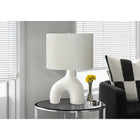 Monarch Specialties - Luminaire - 25 po H Lampe De Table - Céramique Blanche - Abat-Jour Ivoire / Crème - Contemporain - Moderne-Interrupteur rotatif pratique qui fonctionne avec une ampoule de 100 W (non incluse) pour éclairer instantanément un salon, un bureau ou une chambre à coucher