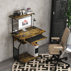 HOMCOM - Bureau d'ordinateur - 31,5 po L x 19,7 po l x 51,2 po H - brun rustique-Plateau coulissant pour clavier avec support amovible en dessous