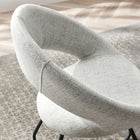 Modway - Nouvelle Tissu rembourré Chaise à manger Ensemble de 2 - Noir Gris clair-Épingles de pied non marquées
