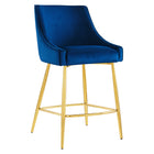 Modway - Discern Performance Velvet Tabouret de comptoir - Marine-Tabouret de comptoir Glam Deco