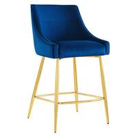 Modway - Discern Performance Velvet Tabouret de comptoir - Marine-Tabouret de comptoir Glam Deco