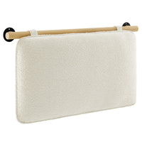 Modway - Anela Fixé au mur Chenille recouverte Tête de lit jumelée, Crème naturelle-Tête de lit flottante de taille jumelle