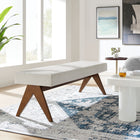 Modway - Lyra 63" Tissu tapis Banc - Ivoire-Rubberwood Legs