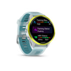 Garmin - Forerunner 570 - 47 mm, aluminium jaune amp avec bracelet translucide Whitestone/Turquoise-HAUT-PARLEUR ET MICRO INTÉGRÉS : Passez et recevez des appels depuis votre montre lorsqu'elle est jumelée à votre smartphone. Contrôlez les fonctions de votre montre par commande vocale ou utilisez l'assistant vocal de votre smartphone pour répondre à vos SMS et bien plus encore.