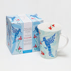 Oscardo - Tasse porcelaine « Paix, Amour et Bonheur » de Francis Dick - 295 ml-Tasse en porcelaine à forme élancée - Contient 295 ml / 10 oz, idéale pour le café, le thé et les boissons chaudes