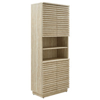 Modway - Render Grand Faux travertin Armoire de rangement pour linge in Travertin-Grande armoire de rangement