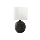 Monarch Specialties - Luminaire - 16 po H Lampe De Table - Résine Noire - Abat-Jour Ivoire / Crème - Contemporain-Lampe de table contemporaine de 16 pouces de haut avec une base élégante en résine noire au fini texturé et un abat-jour simple en tissu ivoire de style tambour pour éclairer un salon, une chambre à coucher ou un espace de bureau