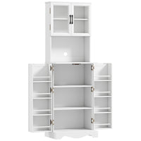 HOMCOM - Armoire de cuisine 71 po avec 8 étagères de porte - blanc-Offre un espace de rangement généreux avec deux armoires, huit étagères de porte et un plan de travail spacieux 