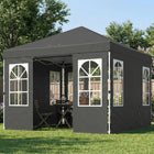 Outsunny - Tente auvent pliante 9.6 pi l x 9.6 pi L avec 4 parois latérales - Installation facile à 1 bouton - Gris foncé-Conception pop-up avec verrouillage central à une pression pour une installation sans outils en seulement 30 minutes