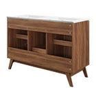 Modway - Soma 48" Meuble de salle de bain à double lavabo - Blanc noyer-8