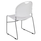 Flash Furniture - Chaise ultra-compacte empilable blanche de la série HERCULES avec une et cadre enduit de poudre argentée-Quantité de pile: 35