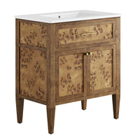 Modway - Elysian 30" Vanette de salle de bain - Brun blanc-Vanité de salle de bain moderne