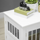 PawHut - meuble caisse pour chien 31 po avec trois portes pour chiens-Design élégant qui s'harmonise avec la décoration intérieure 