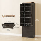 HOMCOM - Armoire de cuisine haute 67 po avec étagères réglables - noir-Finition noire et accents noirs ajoutent un charme de style ferme 