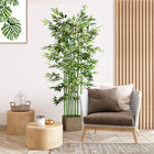 HOMCOM - Arbre de bambou artificiel 5 pi de haut pour la décoration intérieure - vert-Profitez d'une beauté toujours verte sans arrosage, taille ou entretien requis 