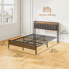 HOMCOM - Cadre de lit taille standard avec tête de lit de rangement et chargeur - noyer-Un espace sous le lit de 10,6 po (27 cm) offre un vaste espace de rangement supplémentaire 