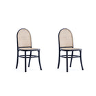 Manhattan Comfort - Paragon 1.0 Lot de 2 chaises de salle à manger style industriel chic, rembourrées, 44,5 cm, noir et gris-Chaise de salle à manger moderne style industriel chic en rotin parfaite pour la salle à manger lot de 2