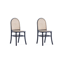 Manhattan Comfort - Paragon 1.0 Lot de 2 chaises de salle à manger style industriel chic, rembourrées, 44,5 cm, noir et gris-Chaise de salle à manger moderne style industriel chic en rotin parfaite pour la salle à manger lot de 2