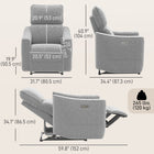HOMCOM - Fauteuil inclinable électrique rembourré avec ports USB - gris-Moteur électrique silencieux pour un inclinaison facile et paisible 