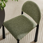 Modway - Hayley Tissu rembourré Fauteuil d’appoint de salle à manger - Feuille Noire-Glissières de plancher ajustables non marquées