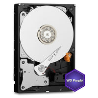 Disque dur interne WD Purple Surveillance, 4 To, SATA, 6 Go/s, 3,5 po (WD40PURZ)-Les disques WD Purple ont été conçus tout spécialement pour répondre aux exigences extrêmes en matière de température élevées des systèmes de surveillance fonctionnant 24 h/24 et 7 j/7