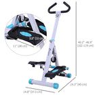Soozier - Stepper Machine D’Exercice - Stepper D’Escalier Avec Guidon - Turquoise-Système de résistance à tige à pression d'huile offrant un mouvement de marche fluide et une résistance plus uniforme  