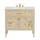 Modway - Elysian 36" Vanette de salle de bain - Burl blanc-Assemblée requise