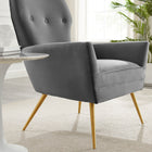 Modway - Renata Bouton touffé Performance Velvet Fauteuil - Gris-Système de soutien réactif
