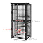 PawHut - Cage pour chat 33L à plusieurs niveaux pour l’extérieur avec housse résistante aux UV et à l’eau - 33,1 po L x 29,5 po l x 71 po H-Entrée et sortie faciles grâce à deux points d'accès pratiques adaptés à la taille des félins 