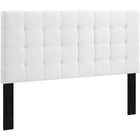 Modway - Paisley Touffe Tissu de lin rembourré Tête de lit complète / Queen, Blanc-Design élégant en forme de touffe de biscuit