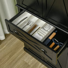 HOMCOM - Buffet de cuisine autoportant avec 4 portes - noir-La surface recouverte de mélamine est résistante aux rayures et facile à nettoyer 