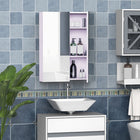 HOMCOM - Armoire à pharmacie murale de salle de bain avec miroir et rangement - lilas clair-Miroir frontal offrant une commodité pour votre toilette ou rasage du matin   