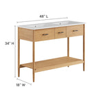 Modway - Zaire 48" Meuble de salle de bain à double lavabo - Blanc naturel-Tiroir du milieu spacieux