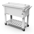 Permasteel - Glacière de patio style mobilier 80 pintes avec séparateur - blanche-Sa grande capacité de 80 pintes offre un espace généreux pouvant contenir jusqu’à 110 canettes de 12 oz, plus de la glace.