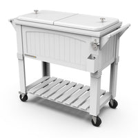 Permasteel - Glacière de patio style mobilier 80 pintes avec séparateur - blanche-Sa grande capacité de 80 pintes offre un espace généreux pouvant contenir jusqu’à 110 canettes de 12 oz, plus de la glace.