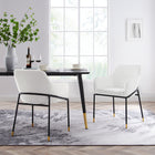Modway - Jovi Performance Velvet Fauteuil à manger Ensemble de 2 - Noir Blanc-Chaise d’accent Glam Deco