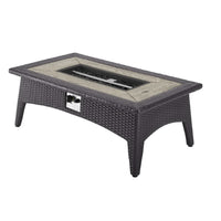 Modway - Splendor Rectangle de 43,5" Terrasse extérieure Table de foyer - Espresso-Profitez des flammes vacillantes d’un feu chaud avec la table de foyer au gaz propane Splendor