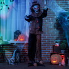 HOMCOM - Accessoire animatronique de clown avec yeux lumineux - pour fête-La tête tremble et les mains s'agitent d'avant en arrière lorsqu'il est activé 