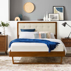 Modway - Willow Bois Plate-lit complet avec cadre angulaire, Noyer beige-Construction en bois, MDF et placage