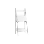 Monarch Specialties - 7040 Bureau 61 po - Blanc Style Echelle-Un espace de rangement fermé s'ouvre sur un bureau au plateau facile à nettoyer, parfait comme espace de travail fonctionnel pour étudier, écrire ou utiliser votre ordinateur portable.