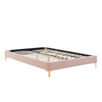 Modway - Sutton Performance Velvet Cadre de lit simple, Rose-Cadre de lit simple