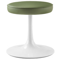 Modway - Lippa Cuir végane Tabouret rond - Feuille-Siège en cuir synthétique