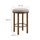Modway - Fable Tissu Boucle Tabourets de comptoir - Noyer taupe - Ensemble de 2-Siège rond rembourré