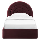 Modway - Solana Arqué Performance Velvet Lit à plateforme jumelle, Mûrier-Cadre de plate-forme