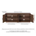 Hudson&Canal - Meuble TV rectangulaire cannelé Mero pour téléviseurs jusqu'à 75 pouces, finition noyer satiné-Dimensions du produit : 68 po L x 15,5 po l x 24 po H